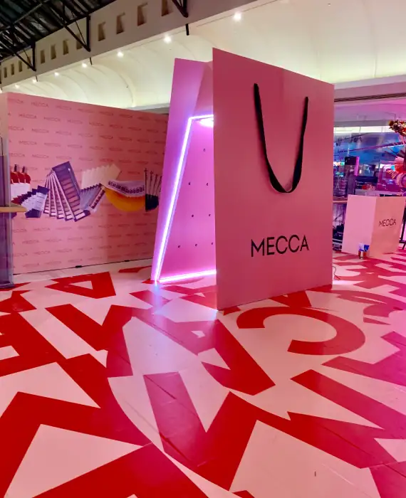 MECCA retail exhibition display produced by DSS