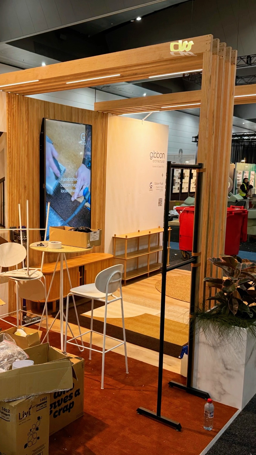 Gibbon hardwood retail display